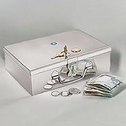 Jayco Jewellery Storage/Cash Boxes - Stainless Steel (with pre-fitted Lock on top) (8 inch: 8" L x 5" W x 2.5" H)-24