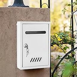 The Style Sutra Wall Mount Mailbox Large Locking Mail Box for Home Decoration House External White-16
