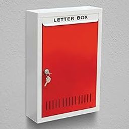 Planet Metal Wall Mounted Letter Box/Big Size Suggestion Box/Complaint Box/Feedback Box/Post Box for Home gate and with Secure Lock - (red & Ivory)-14