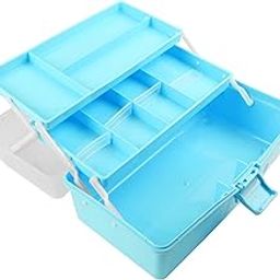 ShopWithGreen Multi-Purpose 3-Layer Portable Tool Box, 13.2 Inch Plastic, Blue-picture-12
