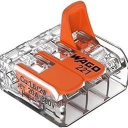 WAGO 221-413 | 3-Conductor Compact Splicing Connector, Electrical Wire Connector for Quick & Reliable Connection, Lever-Actuated, Suitable for All Wires up to 4 mm² - Pack of 50-20