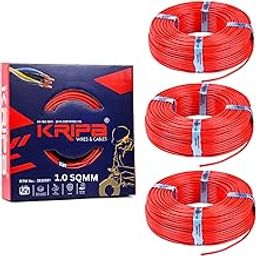 KRIPA 1.0 MM 90 MTR FR PVC Insulated Copper wire Cable Pack OF-3-image-50