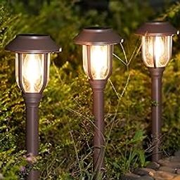 FIESTREL Solar Lights Outdoor, 10 Pack Waterproof Solar Pathway Lights, Solar Outdoor Lights for Garden Walkway Landscape Yard Pathway Driveway Color-image-32