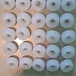 Infinite tech Plastic Buffer/Bush/Pad/End Cap with self Tapping SS Screws Buffer/Bush Size 1'' Inch Suitable for Furniture Base Protection Available in White Color (Pack of 16 Pcs)-0