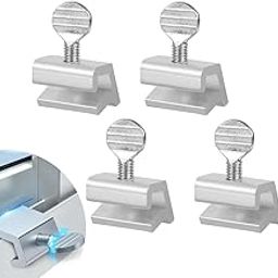 HASTHIP® 4Pcs Sliding Window Key Locks - Adjustable Security Window Lock Stoppers Aluminum with Key for Vertical Horizontal Slide Door Windows Requires Less Than 5.5mm Clearance-2