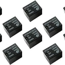MENT 10PCS 12V DC Mini Power Relay HYV6-DC12V-C SPDT 7A 20A PCB Mount with 5 Pin-11