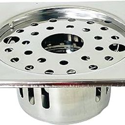 SBD Stainless Steel Square Floor Drainer with Hole | Floor Drainer for Bathroom 5 Inches with Hole| Anti Cockroach with Hole | Bathroom Floor Jali | Floor Trap Jali | Bathroom Drain Jali with Hole-image-42