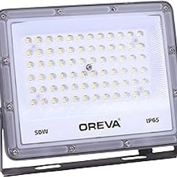 OREVA NEO LED Flood Light LED Lamp with Wide Beam Angle IP65 Waterproof Surge Protection Halogen Focus Light for Factory Shop Garage Parking Garden Playground Cool White 6500K (50W, Pack of 1)-16