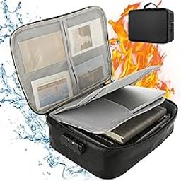 LOPYXBR Fireproof Document Box 2192°F Heat Insulated Fireproof Document Bag with Lock Portable Fireproof Box Document Bag Fireproof Waterproof for Important Documents, Files and Certificates-11