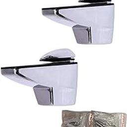 K.R.Plus Glass Clamp Replacement Gifts Glass Holder for Bathroom Glass Shelf, Chrome Outdoor Fence Glass Bookshelf Set of - 2-image-8