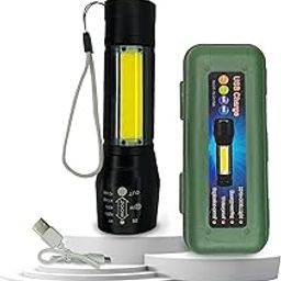 Pick Ur Needs Mini Search Rechargeable LED Long Range Flashlight Emergency Light Torch-4