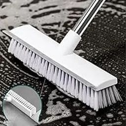 PRINTORA Bathroom Cleaning Brush with Wiper 2 in 1 Tiles Cleaning Brush Floor Scrub Brush with Long Handle (Pack of 1 Heavy Quality)-picture-2