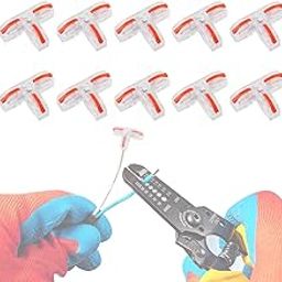 10PCS Wire Connectors Cable Connector Lever Nut 3 Wire Connector Wire Connector Jointer T-Type Wire Jointer Wire Terminal Connector Quick Splitter Cable Connectors with Levers for 28-12 AWG-16