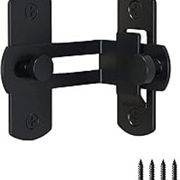 CETLO Door Lock Latch Black Stainless Steel Gate Flip Latch Safety Bolt Lock, Sliding Door Barn Latch Lock Suitable for Garden, Bathroom, Outdoor, Garage, Window, Coop. (90 Degree Door Latch Lock)-16