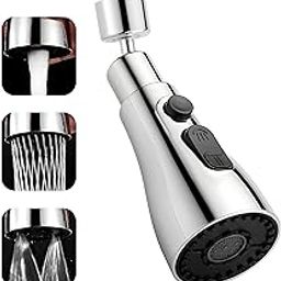 JIALTO Tap Extender for Kitchen Sink, 3-in-1 Kitchen Sink Tap with 360° Swivelling Waterfall Faucet and Pull Down Sprayer, Multifunctional Kitchen Tap-7
