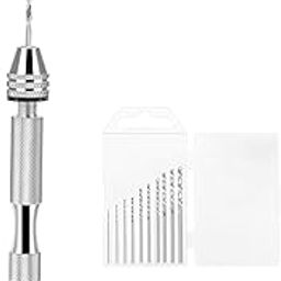 Jubilant Pin Vise for Resin Casting Molds, Steel Hand Drill, Resin Drill with 10 PCS Drill Bit, Precision Hand Drill Tools for Epoxy Resin Arts Crafts, Wood, Clay, DIY Resin Keychain Jewelry Making-18