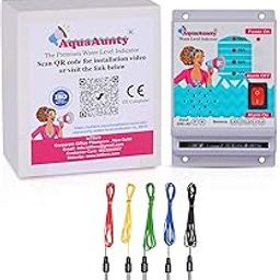 AquaAunty Water Level Indicator with Tank Full Musical Alarm, 1 Year Warranty, 4 Level Indication, Easy Videos Installation, (5 SS Sensors Included)-24