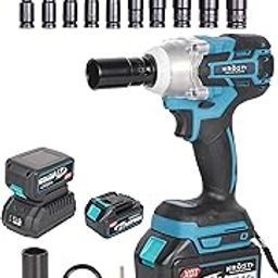 KROST PRO Series 21V(37V Max) Brushless Double Battery Powerful Cordless Impact Wrench | Impact Driver with 10pcs Long Impact Socket Set. (Impact Wrench+ Socket Set)-13