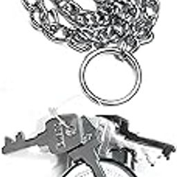 Aurora Steel Chain for lock Gate Cycle Bike 23 inch with 50 mm Round Steel Padlock Four keys, Silver (SCP23)-9