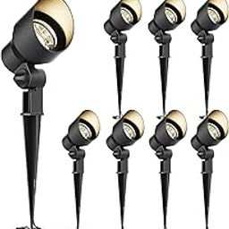 GOODSMANN Landscape Lighting Low Voltage Spotlights Landscape Lights 20W Halogen 145 Lumens Projector with Metal Stake Connector (Pack of 8) 9920-9604-08-image-78