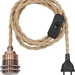 Club Bollywood®Vintage Style Lamp Cord DIY Flexible for Industrial Pendant Lighting Light Copper|Home & Garden | Lighting Parts & Accessories|1 Lamp Power Cord (EU Adapter)-19