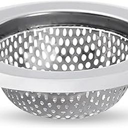 GLUN® Round Kitchen Sink Strainer Small Holes, Steel Drain Basin Filter Drainer Size 11cm Diameter, Steelness Steel Material-14