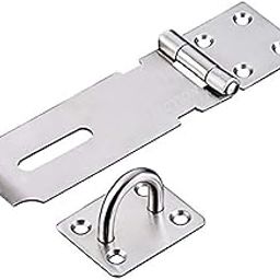 A Z Collection Stainless Steel Padlock Hasp Heavy Duty and Staple with Screws, Door Clasp Gate Lock Shed Latch Padlock Staple for Door Window Cabinet Pet Cage Crate Fitting Accessories (2 PCS)-2