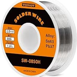 TOWOT High Purity Tin Lead Rosin Core Solder Wire for Electrical Soldering, Content 1.8% Solder flux Sn63 Pb37 (0.8mm, 50g)-picture-24