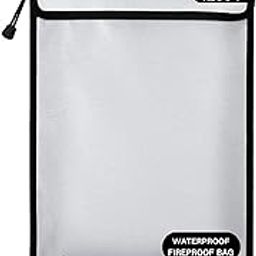Fireproof Document Bag – Waterproof Fireproof Money Bag for Cash with Zipper, Fireproof Pouch for Important Document Storage | Fireproof Bag for Documents,Money (Silver Gray, Inside Size 15“ x 11")-image-35