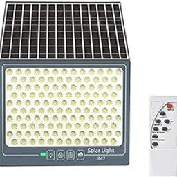 XERGY 50W Solar LED Flood Light with Remote, 108 LEDs – IP67 Waterproof Outdoor Wall Lamp, Dusk to Down Sensor, 1200mAh Battery Security Light for Garden, Yard, Fence, Driveway (5m Cable Included)-image-16