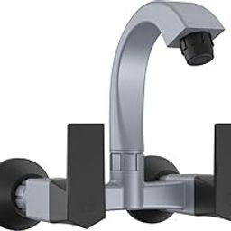 RN Superior Plastic Wall Mount Sink Mixer Tap with Flange | Premium Kitchen Faucet for Hot & Cold Water Control | Plastic Kitchen Mixer | Sink Mixer Faucet (Wall Mount Installation Type) RNG2009B18-13