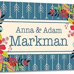 Nutcase Personalized Name Plate Door Signs Multicolor- Screws Included - W-12"x L-8"- Floral And Arrow Design-image-45