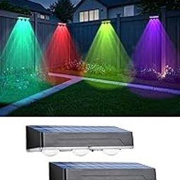 INDARUN Solar Fence Lights Outdoor 2Pack IP65 Waterproof-image-56