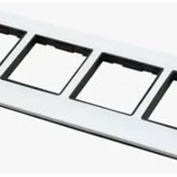 SEER 8 Module Switch Board Cover Plate, White Chrome Finish, Polycarbonate Frame (8 module plate white)-image-1