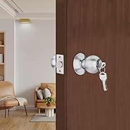 Godrej Cylindrical Lock | with 3 Keys | Premium Range | for Bedroom Doors, for Home & Office, for Internal Door | Left/Right Handed & Inside/Outside Opening 6cm (60mm) Backset | Stain Steel Finish-2