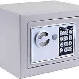 Dotpot Digital Electronic Safe Locker for Home and Office 0.23 Cubic Feet Electronic Digital Security Box, Keypad Lock Box Cabinet Safes, Solid Alloy Steel Office Hotel Home Safe Grey-19