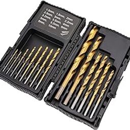 amazon basics High Speed Steel Drill Set for Metal, Wood, & Plastic, 14 Pieces, 1.5 - 10mm, Straight-39
