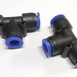 CRAFTSFY 10mm X 10mm X 10mm One Touch Push In T Connector T Shape 3 Way Connector Quick Fittings Straight Push in Pneumatic Quick Fittings Pneumatic Air 10mm X10mm X10mm T (2PC)-image-46