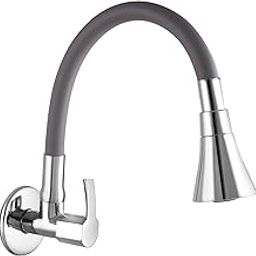 10X Brass Sink Tap for Kitchen BL-90553 Flexible Neck Dual Flow Grey Color 2 Function Shower Flow/Foam Flow Wall Mount…-image-93