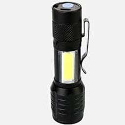 Care 4 USB Rechargeable led Pocket Flashlight Handy case Color Black Torch. Torch (Black : Rechargeable)-8
