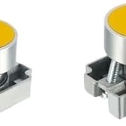 Push Button Switch yellow Metal Series for electrical panel make Jigo Pack of 2 nos Panel cut out dia 22.5mm-image-0