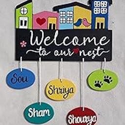 ROSE GARDEN ART Home Door Wooden Name Plate with Acrylic Paint Hand Printed Letters size L 16 inch X 22 inch (Multicolour6)-picture-18