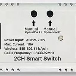 Eazyliv Smart Solutions 2 channels WiFi Wireless Switch Inching, Self-Locking Relay Module, be Applied to Access Control Tuya Life APP,DIY WiFi Garage Door Opener (2CH 85V-250V)-10