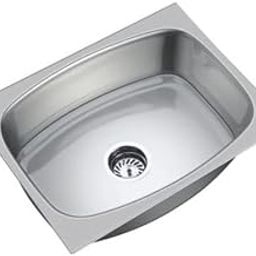 Denmark Classic Quality Single Bowl Kitchen Sink, 24x18x8 inches, 2.5 kg, with Coupling & Waste Pipe-image-18