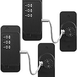 Alasum - 2 Pieces Fridge Freezer Door Lock with Password Child Proof Refrigerator Door Lock for Kitchen Fridge Cabinets Cabinets Window Door-image-26