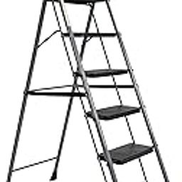 Naayaab Craft Step Stool Folding 6 Step Ladder | Heavy Duty Metal Iron Sturdy Wide Pedal | Lightweight | Anti-Slip | Portable & Collapsible | Step Ladder Perfect for Kitchen & Household-picture-18