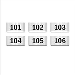 First Floor Six Door Numbers Silver 2mm thickness 4 x 2 inches Acrylic Board Pack of 6-image-38