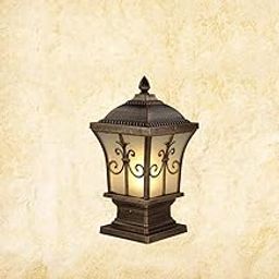 TRIPPING Antique Bronze 15-inch Outdoor Gate Pillar Lamp with PVC Glass – Waterproof Decorative Post Light for Garden, Terrace & Entrance – 6x6 Inch Base, 7.5 Inch Top-image-12