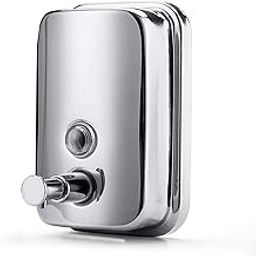 BATH GURU Wall Mounted Stainless Steel Liquid Soap Shampoo Sanitizer Handwash Lotion Gel Conditioner Dispenser With Brass Made Pump For Bathroom Kitchen Chrome Plated(500 Ml)-image-27
