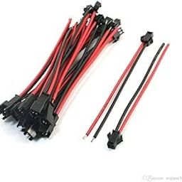 RYOM (100 PAIR) JST Connector Wire Male and Female 2 Pin Locking Type Cable Connector 100 mm Electrical Cable Wire for LED Light-13